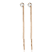 обзорное фото Золотые серьги с цирконием 80068 Золотые серьги с фианитом обзорное фото Золотые серьги с цирконием 80068  Золотые серьги с фианитом
