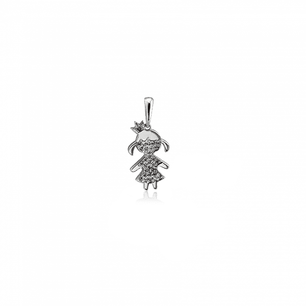 Серебряный кулон Девочка 026151 детальное изображение ювелирного изделия Серебряные подвески со вставками Серебряный кулон Девочка 026151 детальное изображение ювелирного изделия Серебряные подвески со вставками