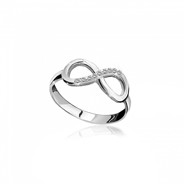 Серебряное кольцо Бесконечность с фианитами 026184 детальное изображение ювелирного изделия Серебряные кольца со вставками Серебряное кольцо Бесконечность с фианитами 026184 детальное изображение ювелирного изделия Серебряные кольца со вставками