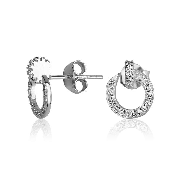 Серебряные серьги-гвоздики с фианитами 027365 детальное изображение ювелирного изделия Серебряные серьги с камнями Серебряные серьги-гвоздики с фианитами 027365 детальное изображение ювелирного изделия Серебряные серьги с камнями