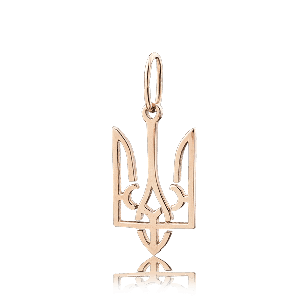 Золотой кулон Тризубец 031393 детальное изображение ювелирного изделия Украинская символика из золота и серебра Золотой кулон Тризубец 031393 детальное изображение ювелирного изделия Украинская символика из золота и серебра