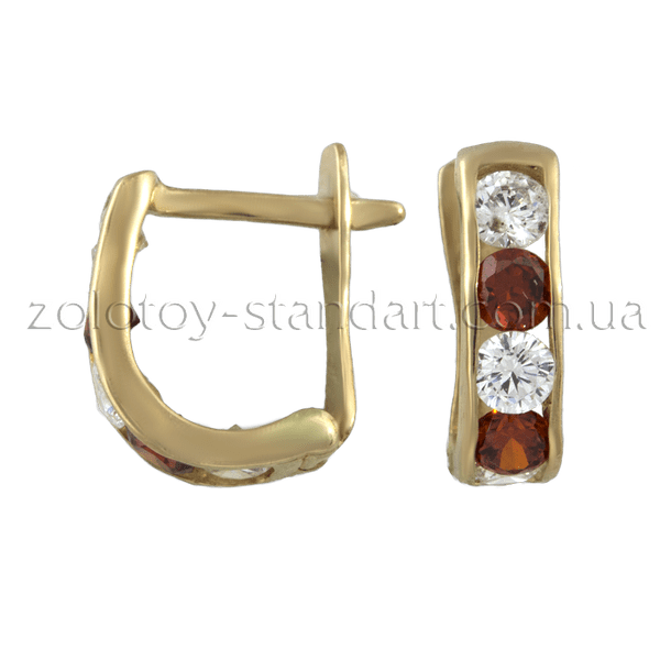 Детские золотые серьги с цирконием 90044 детальное изображение ювелирного изделия Серьги с камнями Детские золотые серьги с цирконием 90044 детальное изображение ювелирного изделия Серьги с камнями
