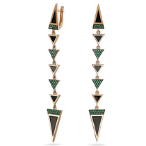 обзорное фото Золотые серьги с агатом и нанокристаллами 030071 Золотые серьги с агатом обзорное фото Золотые серьги с агатом и нанокристаллами 030071  Золотые серьги с агатом