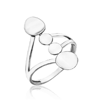 обзорное фото Серебряное кольцо глянцевые круги 036025 Золотые кольца обзорное фото Серебряное кольцо глянцевые круги 036025  Золотые кольца