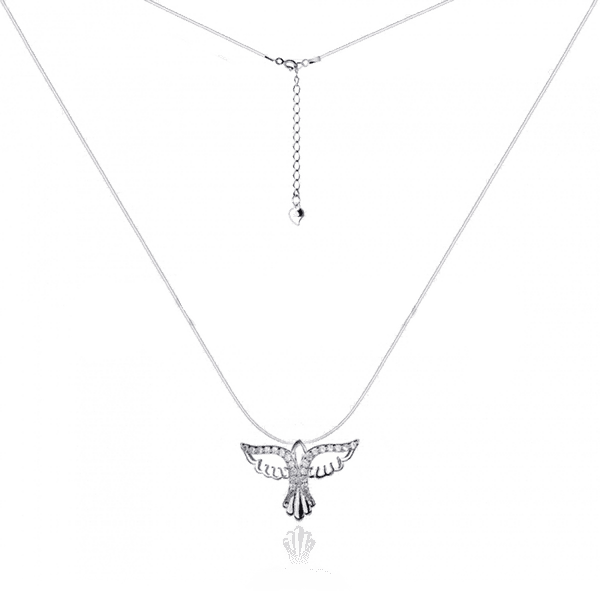 Серебряное колье на леске Голубь с фианитами 031320 детальное изображение ювелирного изделия Серебряные цепочки Серебряное колье на леске Голубь с фианитами 031320 детальное изображение ювелирного изделия Серебряные цепочки