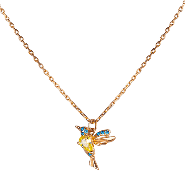 Серебряное колье в позолоте Колибри 925 пробы 037665 детальное изображение ювелирного изделия Серебряные колье Серебряное колье в позолоте Колибри 925 пробы 037665 детальное изображение ювелирного изделия Серебряные колье