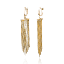оглядове фото Золоті сережки ланцюжки 029191