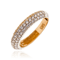 обзорное фото Женское обручальное кольцо с фианитами 036728  Золотые кольца