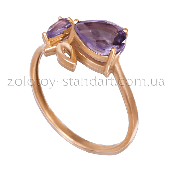 Золота каблучка з аметистом 11783 детальне зображення ювелірного виробу Золота каблучка з аметистом 11783 детальне зображення ювелірного виробу