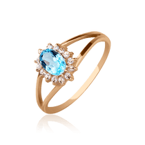 обзорное фото Золотое кольцо с топазом 376615H Золотые кольца с топазом обзорное фото Золотое кольцо с топазом 376615H  Золотые кольца с топазом