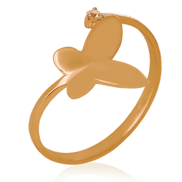 Кольцо Бабочка 023763 детальное изображение ювелирного изделия Золотые кольца с фианитом Кольцо Бабочка 023763 детальное изображение ювелирного изделия Золотые кольца с фианитом
