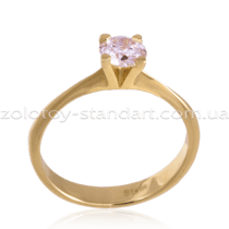 обзорное фото Кольцо из желтого золота с бриллиантом 024666  Золотые кольца для помолвки с бриллиантом
