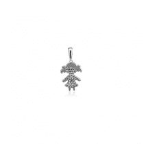 обзорное фото Серебряный кулон Девочка с фианитами 026152  Серебряные подвески со вставками