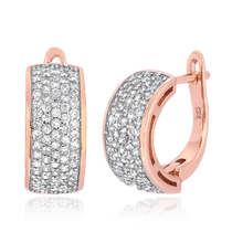 обзорное фото Серебряные серьги с фианитом 026248  Серьги с позолотой