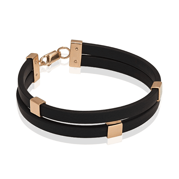 Каучуковый браслет с золотым замком пластинами 028511 детальное изображение ювелирного изделия Золотые браслеты с каучуком Каучуковый браслет с золотым замком пластинами 028511 детальное изображение ювелирного изделия Золотые браслеты с каучуком