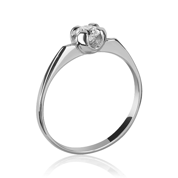 Кольцо из белого золота с бриллиантом  Кольцо из белого золота с бриллиантом