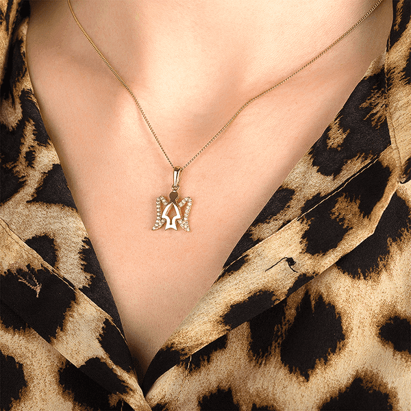 Золотий кулон Ангел з фіанітами 030774 детальне зображення ювелірного виробу Золотий кулон Ангел з фіанітами 030774 детальне зображення ювелірного виробу