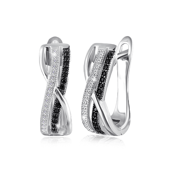 Серебряные серьги Бесконечность с фианитами 026227 детальное изображение ювелирного изделия Серебряные серьги с камнями Серебряные серьги Бесконечность с фианитами 026227 детальное изображение ювелирного изделия Серебряные серьги с камнями
