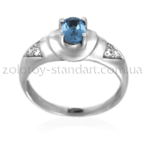 обзорное фото Золотое кольцо с топазом и бриллиантами 10290/1  Золотые кольца с топазом