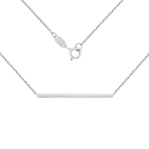 обзорное фото Колье Минимализм из белого золота без камней 032403  Золотое колье без камней