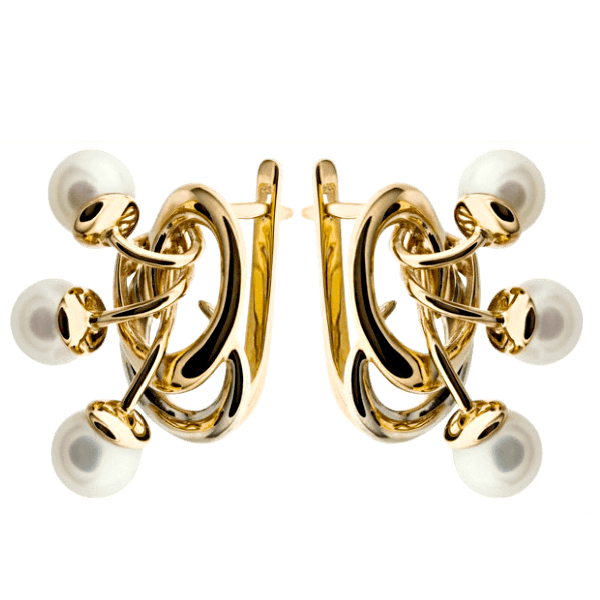 Серьги с жемчугом 430099 детальное изображение ювелирного изделия Золотые серьги с жемчугом Серьги с жемчугом 430099 детальное изображение ювелирного изделия Золотые серьги с жемчугом