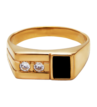 Золотая мужская печатка с фианитами и эмалью 026481 детальное изображение ювелирного изделия Золотые печатки и кольца для мужчин Золотая мужская печатка с фианитами и эмалью 026481 детальное изображение ювелирного изделия Золотые печатки и кольца для мужчин