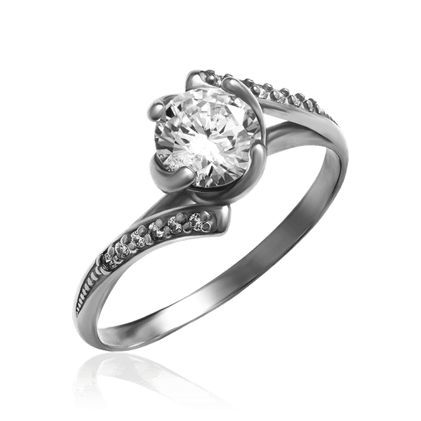 Нежное серебряное кольцо с блистящими фианитами 034983 детальное изображение ювелирного изделия Серебряные кольца Нежное серебряное кольцо с блистящими фианитами 034983 детальное изображение ювелирного изделия Серебряные кольца