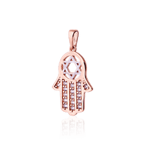 обзорное фото Золотой подвес Хамса и Звезда Давида 033085 Золотые подвески с камнями обзорное фото Золотой подвес Хамса и Звезда Давида 033085  Золотые подвески с камнями