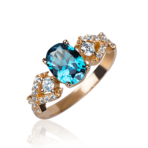 Женское золотое кольцо с Лондон топазом и фианитами 031967 детальное изображение ювелирного изделия Золотые кольца с Лондон топазом Женское золотое кольцо с Лондон топазом и фианитами 031967 детальное изображение ювелирного изделия Золотые кольца с Лондон топазом