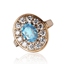 обзорное фото Золотое кольцо Маргарет с голубым топазом 033556 Золотые кольца обзорное фото Золотое кольцо Маргарет с голубым топазом 033556  Золотые кольца