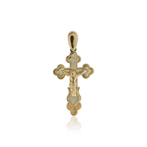 обзорное фото Золотой крестик с Распятием без вставок 028724 Золотые крестики православные обзорное фото Золотой крестик с Распятием без вставок 028724  Золотые крестики православные