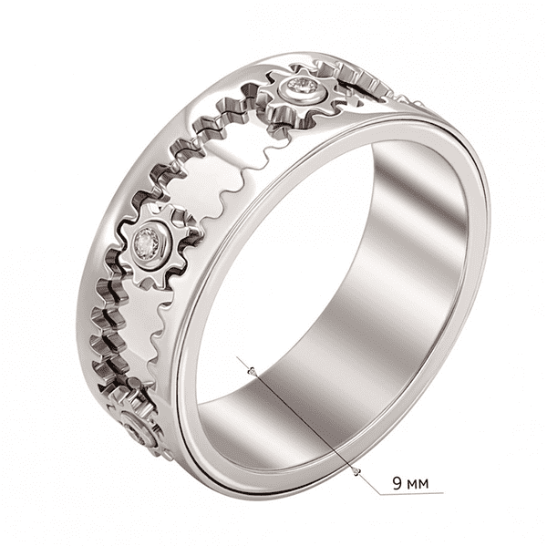 кольцо мужское белое золото