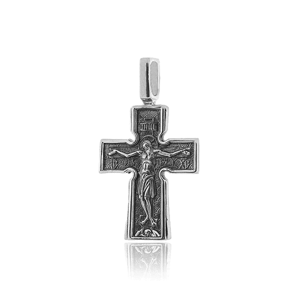 Серебряный крестик с чернением 030597 детальное изображение ювелирного изделия Серебряные подвески крестики Серебряный крестик с чернением 030597 детальное изображение ювелирного изделия Серебряные подвески крестики