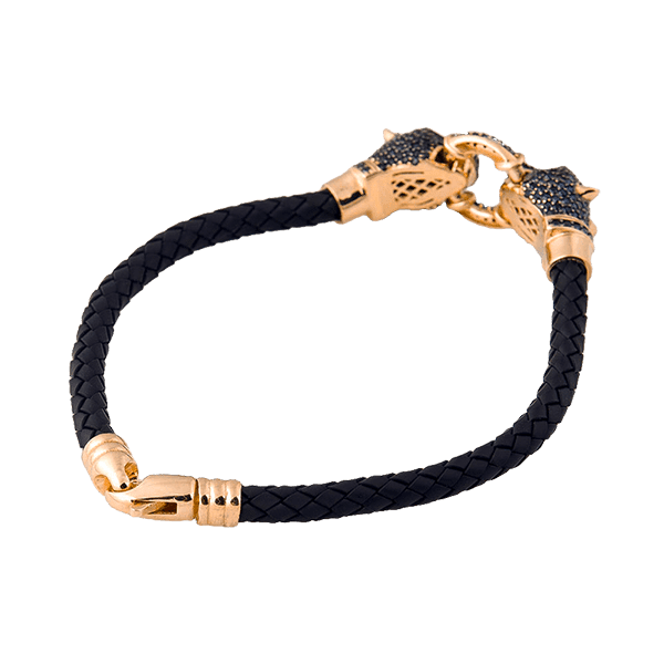 Браслет каучуковий в червоному золоті з фіанітами 025674 детальне зображення ювелірного виробу Браслет каучуковий в червоному золоті з фіанітами 025674 детальне зображення ювелірного виробу