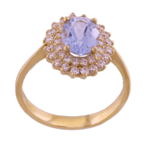 обзорное фото Золотое кольцо с топазом 310033  Золотые кольца с топазом