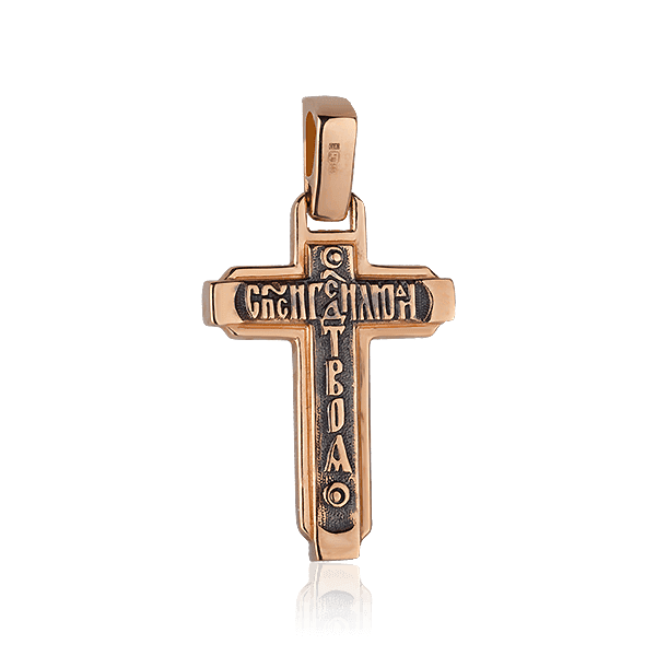 Золотой крест с чернением в красном золоте