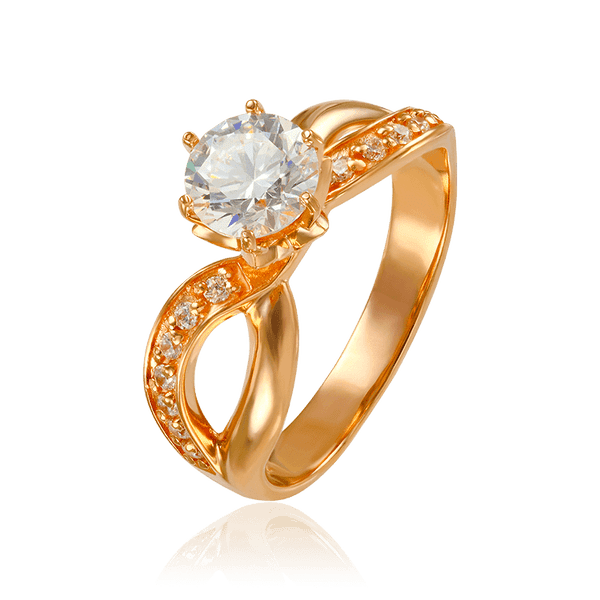 Кольцо из красного золота с фианитами 033483 детальное изображение ювелирного изделия Золотые кольца Кольцо из красного золота с фианитами 033483 детальное изображение ювелирного изделия Золотые кольца