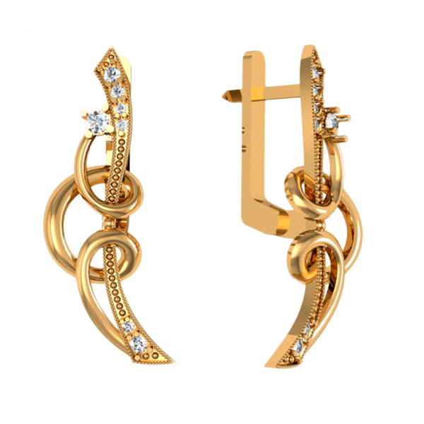 Золотые серьги с цирконием 420867 детальное изображение ювелирного изделия Золотые серьги с фианитом Золотые серьги с цирконием 420867 детальное изображение ювелирного изделия Золотые серьги с фианитом