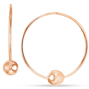 Золоті сережки кільця з кулькою 028276 детальне зображення ювелірного виробу Золоті сережки кільця з кулькою 028276 детальне зображення ювелірного виробу