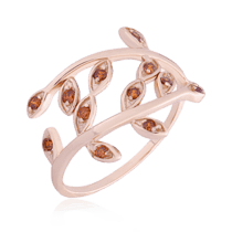 обзорное фото Серебряное кольцо с фианитами 024896  Кольца с позолотой