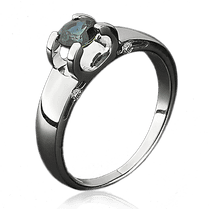 обзорное фото Кольцо из белого золота с сапфиром и бриллиантами 1002/1 Золотые кольца с сапфиром обзорное фото Кольцо из белого золота с сапфиром и бриллиантами 1002/1  Золотые кольца с сапфиром