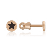 обзорное фото Золотые серьги 500038Е Золотые серьги с эмалью обзорное фото Золотые серьги 500038Е  Золотые серьги с эмалью