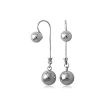 обзорное фото Серебряные серьги шарики 470106С Серебряные серьги без вставок обзорное фото Серебряные серьги шарики 470106С  Серебряные серьги без вставок