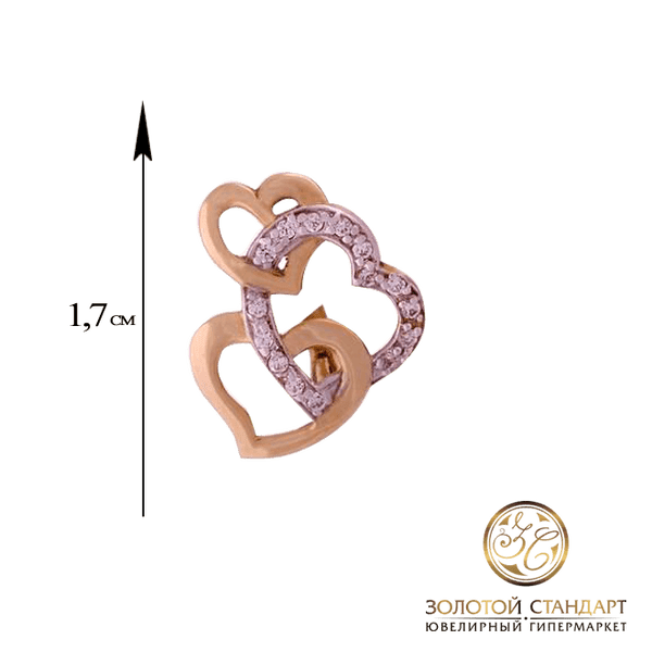 Золотые серьги сердце Золотые серьги сердце