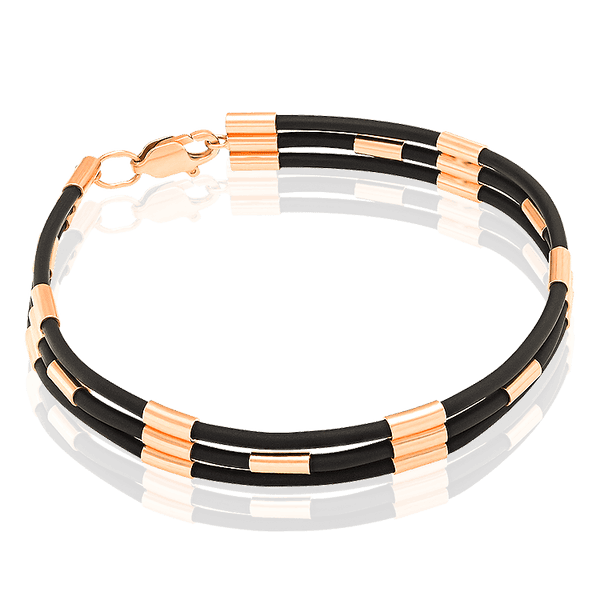 Каучуковый браслет с золотыми пластинами и застежкой 033898 детальное изображение ювелирного изделия Золотые браслеты с каучуком Каучуковый браслет с золотыми пластинами и застежкой 033898 детальное изображение ювелирного изделия Золотые браслеты с каучуком