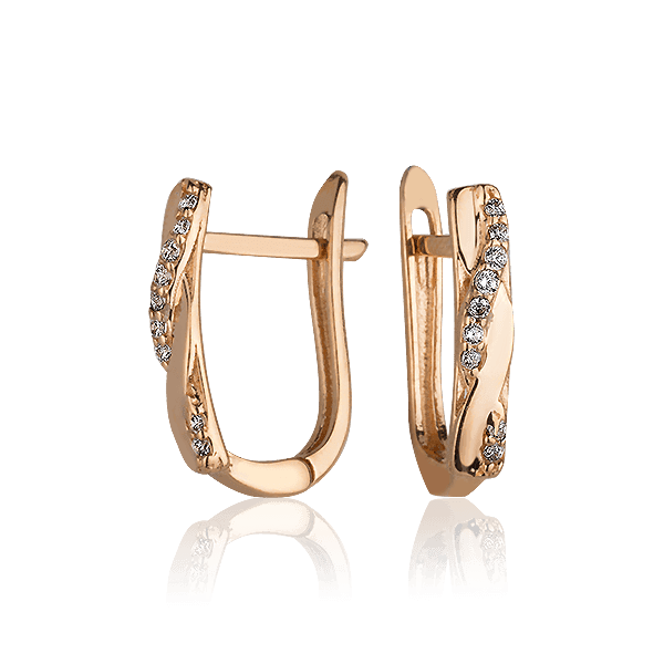 Золотые серьги с фианитами 028164 детальное изображение ювелирного изделия Золотые серьги с фианитом Золотые серьги с фианитами 028164 детальное изображение ювелирного изделия Золотые серьги с фианитом