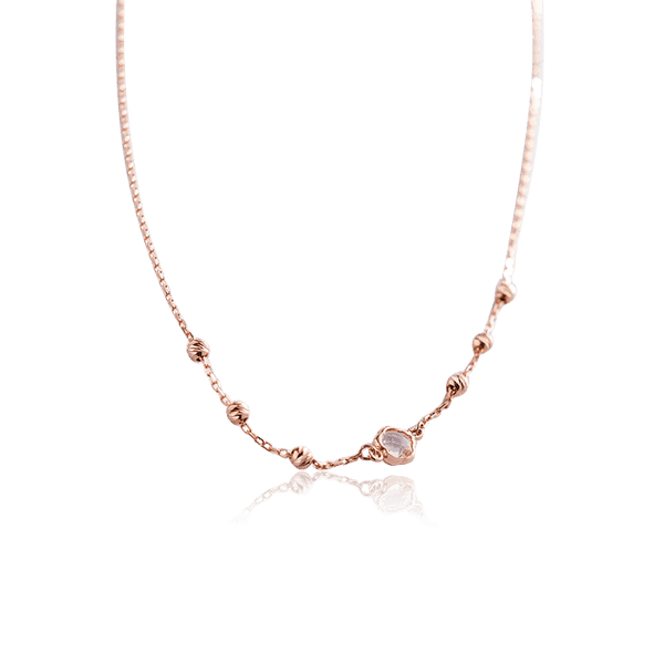 золотое колье бусинки и фианит золотое колье бусинки и фианит