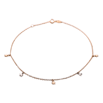 обзорное фото Браслет на ногу Звездочки в комбинированном золоте 032893 Золотые браслеты на ногу обзорное фото Браслет на ногу Звездочки в комбинированном золоте 032893  Золотые браслеты на ногу