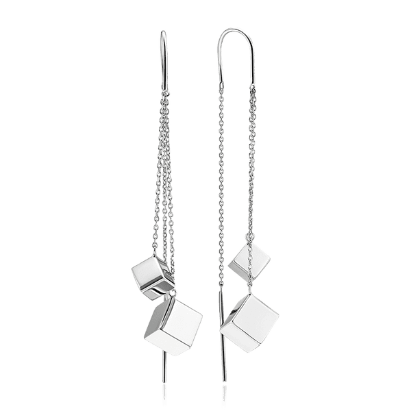Серебряные серьги протяжки Кубики 035897 детальное изображение ювелирного изделия Серебряные серьги Серебряные серьги протяжки Кубики 035897 детальное изображение ювелирного изделия Серебряные серьги