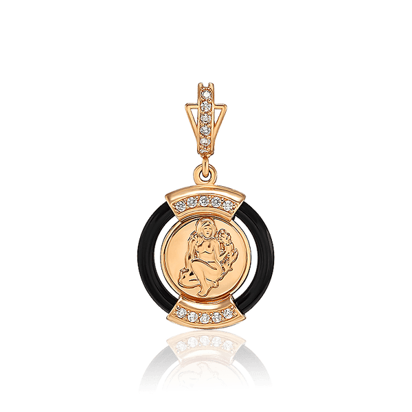 Знак зодиака Дева подвеска из золота 585 с агатом 033939 детальное изображение ювелирного изделия Золотые подвески знаки зодиака Знак зодиака Дева подвеска из золота 585 с агатом 033939 детальное изображение ювелирного изделия Золотые подвески знаки зодиака